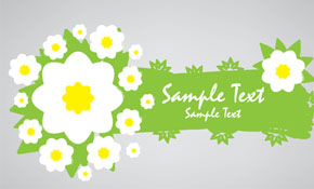 Green eco banner with flowers
